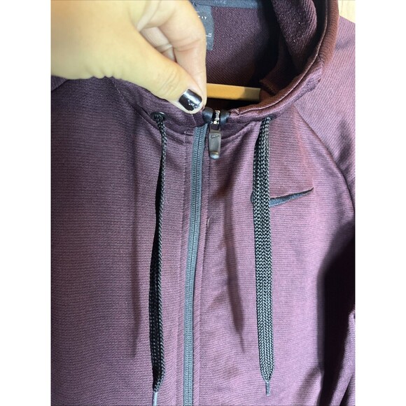 NIKE DRI-FIT Size MediumMens MaroonFull Zip Stand Collar Pocket Athletic Jacket - Picture 6 of 11
